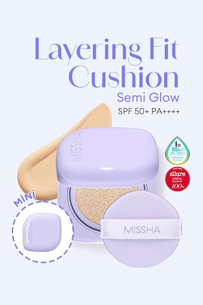 MISSHA Yarı Parlak Mini Cushion Layering Fit Semi Glow Cushion Mini Spf 50+ Pa++++ (No.23 Sand) No.23 Sand