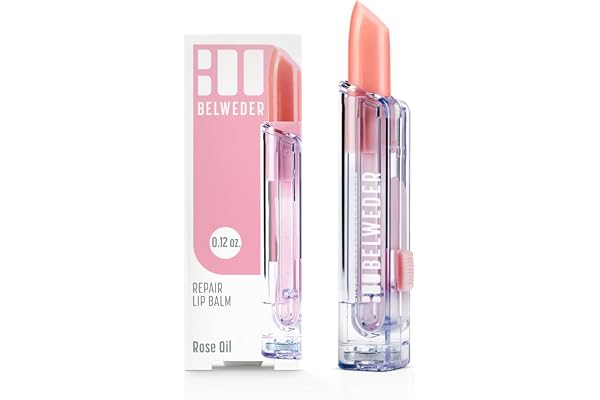 BELWEDER - Baume à Lèvres Réparateurs à l'Huile Précieuse de Rose de Damas - Anti-Âge - Stick Lèvres Hydratant et Régénérant - Baume Lèvres Transparent Nacré - Fragrance de Rose - 1 Stick de 3,5g