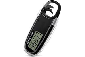 Niaazi Pedometer Step Counter, 3D Step Counter for Walking with Clip, Error Correction Track Steps in Real Time, Pedometer for Older Kids/Fitness Men/Women/Elders