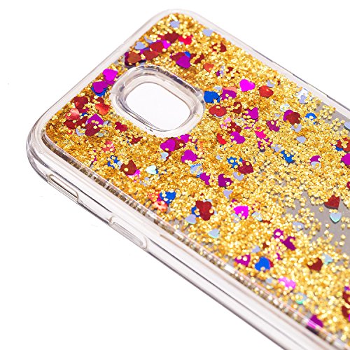 Custodia Cover Samsung Galaxy J5 2017, Samsung Galaxy J5 2017 Liquid Quicksand Case, 3D Creativo Bling Sabbie Mobili Flessibile Silicone TPU Bumper Telefoni Telefono Cellulari Smartphone Protezione Cover ,Adesiva Carino SplendÃ¨nte LÃ¬quido Sabbie Mobili Protettiva Cellulare Astuccio Cover Rigida Guscio per Samsung Galaxy J5 2017 - Sabbie mobili dorate