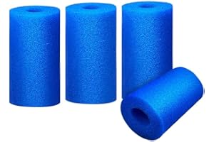 Ovtai Lot de 4 Éponge Filtrante Type A, Éponges Filtrantes pour Piscine - Bleu - 200 x 100 mm - pour Filtre Piscine, Réutilisables et Lavables, Filtre en Mousse pour Spa, Piscine
