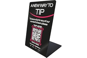 Strikepay Cashless Tipping Mini Display Stand - Get Compliant with New Tipping Legislation - Contactless Payments - Just Tap phone to Tip Staff Directly - Size A7