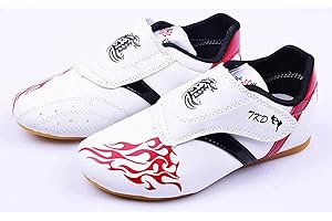 fayengan Scarpe Taekwondo Sneaker per Arti Marziali Scarpe Sportive Leggere per Boxe Karate Kung Fu Tai Chi Training (Color : White, Size : 34 EU)