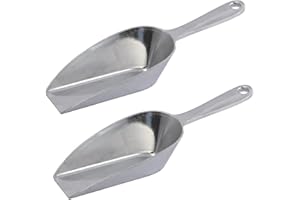 MYQIQI Ice Scoop, 2 Pack Square Mouth Aluminum Alloy Supermarket Bar Multi-Function Food Shovel Ice Spoon 6”