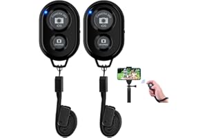TESECU Bluetooth Fernbedienung, Handy Bluetooth Selfie Remote Control, Fernauslöser Selbstauslöser Fernbedienung für iOS, Android Smartphone (Schwarz - 2pcs)
