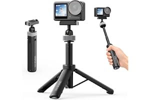 ULANZI MT95 Mini stativ för DJI Action 5 Pro/4/3/Osmo 360 – Magnetisk snabbväxling, dubbel 360°-kulhuvud, 3-i-1 selfiepinne s