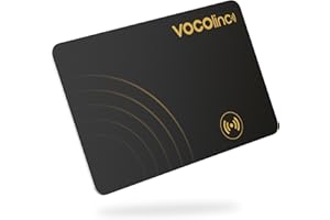 VOCOlinc Tarjeta de Rastreador 1.6mm Slim, Smart Tag Air Tracker Card Localizador Compatible con Buscar Apple (Solo iOS, NO para Android), Buscador de Objetos para Cartera, Maletas, Pasaporte, Negro