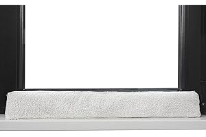 Urhome Zugluftstopper aus Schurwolle für Fenster | 90cm Natur Klettverschluss | Selbstklebende Türbodendichtung | einseitige Türisolierung | Schutz vor Lärm und Zugluft