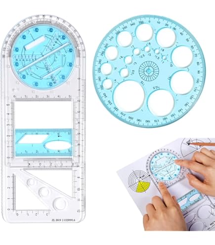 Normographe,Normographe Geographie,Normographe Pour Croquis Et Schémas,Regle Pochoir,Gabarit Cercle,Pochoir Geometrique,Modèles Mesure,Règle Gabarit Pour Studio Artistique Dessin Personnel,2pcs