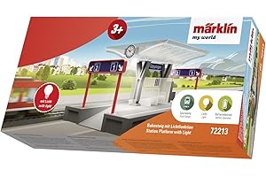 Märklin My World 72213 - Piattaforma di stazione con luce per bambini, giocattoli e giochi per età dai 3 anni in poi, batterie incluse, Unisex-bambino
