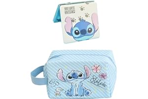 SANCHYA Bolsa de Maquillaje, Bolsas de Maquillaje de Viaje, Bolsas de Cosméticos, Bolsa de Cosméticos de Dibujos Animados, Bolsa de Aseo de Viaje, Bolsa De Aseo, con Espejo Cosmético