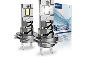 Sinoparcel 2024 Upgrade H7 LED High or Low Beam Headlight Bulb, Fog Light Bulb, 20000LM/Set 6500K White Bright LED with Fan Canbus Error Free 477 499, 2 Pcs