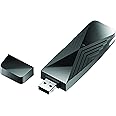 D-Link DWA-X1850 Wi-Fi 6 USB Adapter, 802.11ax, Dual Band 2.4/5GHz, High Speed 1200 Mbps, OFDMA, MU-MIMO, WPA3, Supports Windows 10, Black
