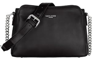 David Jones - Borsa a Tracolla Donna - Piccola Borsa Spalla Catena Simil Pelle PU - Borsetta con 3 Scomparti Tasche - Borsa a Mano Borsello Moda Città Viaggio Shopping