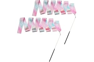 FEZF Confezione da 2 nastri da danza, nastri da ginnastica ritmica da 2 m, nastri da danza, nastri da danza per bambini, formazione di danza artistica, bomboniere per feste di compleanno