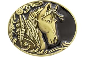 BAOBLAZE Hebilla de Cinturón Ovalado Estilo Vaquero Occidental Accesorios de Ropas para Hombres - #1, 7.5x6.5cm