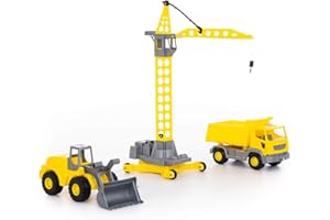 Polesie Wader Quality Toys 57150 Baustellenset, Kipper, Radlader und Kran