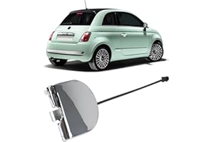 KATSIRO Tapa Protectora de Gancho Trasero de Remolque con Acabado Cromado Compatible con Fiat 500 2007-2012, Cubierta de Parachoques Trasero Gancho de Remolque