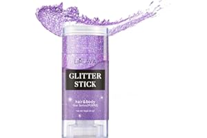 MTUVKGT Barra de Gel con Purpurina Cara, Brillantes para la Cara Festival, Holográficas de Sirena con Purpurina Para el Pelo del Cuerpo de la Cara, Glitter Maquillaje de Fiesta (Purple)
