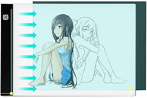MYMM LED Light Pad, Animation Tracer Light Box Drawing Copier Desk Eye Protection Design A4 Touch Lightness Adjustable Smart for Artist Professional Carton Make Sketch Education Design Children (Home)