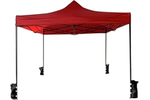 Rebecca Mobili Tendone Gazebo Telescopico Con 4 Pesi Poliestere Metallo Rosso Custodia Sacca Campeggio Terrazzo Mercato 3,1 x 3 x 3 mt (Cod. RE6328)