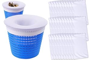 Hitopin 30 Pièces Chaussettes Skimmer Piscine, Filtre Skimmer Pool, Chaussette Filtre Piscine, Chaussettes de Skimmer de Piscine Reutilisable, pour Nettoyage de Particules, Feuilles, Écume, Cheveux