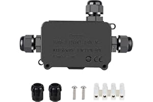 COOLWEST IP66 Waterproof Outdoor 3 Cable PG9 Black Plastic Connector Gland Electrical Junction Box