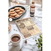 50 Adet Retro Gazete Desenli Ambalaj Kağıdı - 35x25 cm Yağ Ge&ccedil;irmez Sandvi&ccedil; ve Burger Kağıdı - Gıda ile Temasa Uygun Kraft Fı