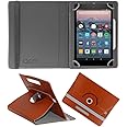 Acm Rotating Leather Flip Case Compatible with Amazon Fire Tablet 7" Tablet Cover Stand Brown