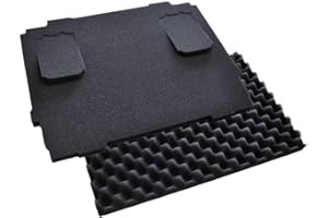 Makita P-84268 zestaw tapicerek 20 mm, 2-częściowy zestaw piankowych wkładów z wyściółką na dno i pokrywę, z 2 wycięciami na akumulatory 18 V LXT, pasuje do walizki systemowej MAKPAC, 375 x 280 x 60