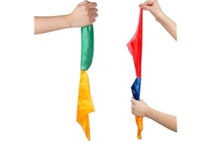 Geyoga 2 Stück Magische Requisiten Schals Zauberrequisiten Taschentuch Farbwechsel Zaubertuch Zaubertrick Zubehör für Erwachsene Magier Zauberer Party Geschenk, Blau Gelb Rot Grün