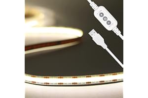 PAUTIX USB LED Tira de luces blancas 2m,640LED atenuador luz de fondo de TV 4000K,cinta de luz flexible de 5V para gabinete,dormitorio,iluminaci