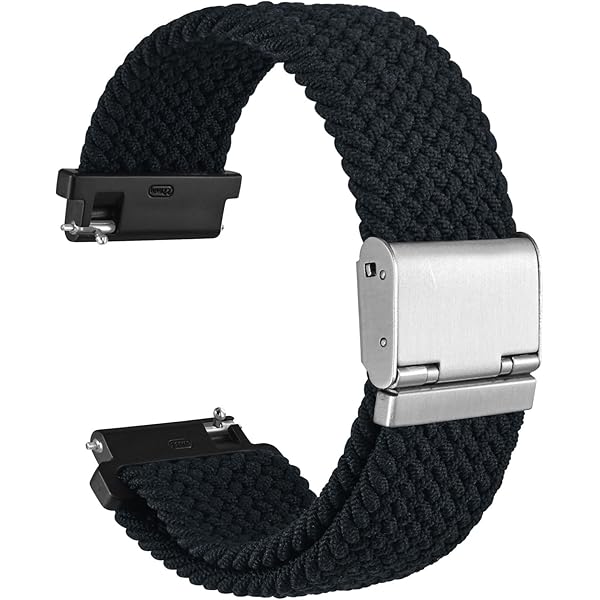 BISONSTRAP Horlogeband van canvas, voor dames en heren, reservearmband met snelsluiting, geborstelde gesp, breedte 20 mm, 22 mm, 24 mm, 20mm, Nylon, Zonder sierstenen