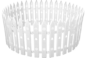 BOFUNX 24 Stücke Weihnachtsbaum Zaun 12×29.5cm Weiß Kunststoff Lattenzaun Dekoration für Weihnachten Hochzeit Party Gartenhaus