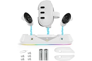 DIFCUL Quest 3 Charging Dock,VR Headset and Touch Controllers Magnetic Charging Station for Oculus/Meta Quest 3 High Speed Charging Stand with RGB Light 2 Batteries