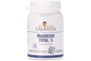 ANA MARÍA LAJUSTICIA Ana Maria Lajusticia, Magnesio total 5 Disminuye el cansancio y la fatiga,mejora el funcionamiento del sistema nervioso. Apto para veganos. 100 Unidades (Paquete de 1)