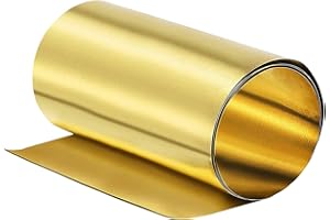 TULEBOLIAN Rouleau de feuille de laiton, épaisseur 0,03 mm, largeur 10 cm, longueur 1 m, plaque fine en laiton, rouleau de feuille de cuivre, pour bricolage, coupe, travaux manuels, 1000 x 200 x 0,1 mm
