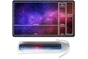 SIXTORE Starry Sky 14x24in MTG Playmat with MTG Zone Layout Compatible for EDH and Commander(sky1,Stitched)