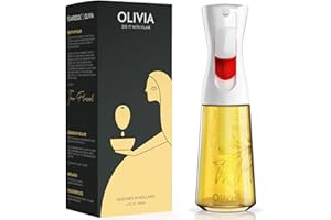 FLAIROSOL Oil Sprayer for Cooking, Glass Olive Oil Sprayer 200ml, Continuous Cooking Spray Dispenser with Portion Control for Kitchen, Air Fryer, Salad(Clear Bottle & Gold Leaf)