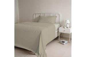 Italian Bed Linen Sängset i naturlig färg (platt 150 x 300, dra-på-lakan 90 x 200 cm + örngott 52 x 82 cm), bensinflaska