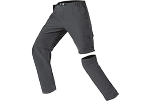 Mesing Pantaloni Trekking Uomo Convertibili Softshell Pantaloni da Lavoro Zip off Estivi Pantaloncini Montagna Escursionismo Traspirante Asciugatura Rapida All'aperto