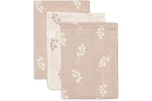 Jollein 536-848-67042 Twig Lot de 3 Gants de Toilette Rose/Blanc (15 x 20 cm)
