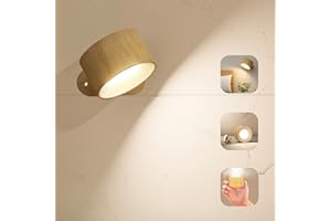 Coollamp Aplique Pared Interior con 3 Modos de Color 3 Niveles de Brillo Control Táctil Iluminación con rotación de 360°,Lampara Pared para Dormitorio Sala de estar Lectura