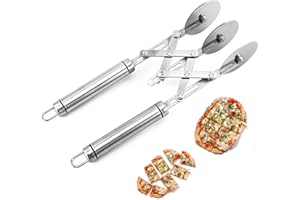 WAILICOP Tagliapasta, Tagliapizza Regolabile, Rotelline in Acciaio Inox, 3 Rotelline da Taglio, Coltello Pizza Tondo, Coltello Pasticceria Torta Multi-Rotondo (3 wheel)
