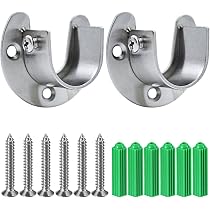 2 Stück Edelstahl-Stangenhalter U-förmig, Schwarz – Für 2,5 Cm Stangen, Bis 200 Kg Belastbar