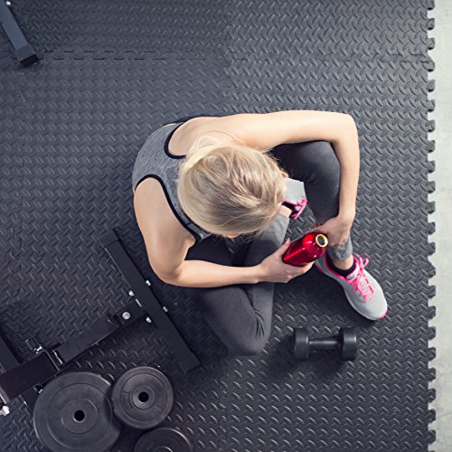 TecTake 12 x Bodenschutz Matte Schutzmatten Set Fitness Unterlegmatte EVA-Schaum | Maße pro Matte: ca. 63×63 cm - 2