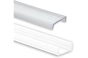 ‎INNOVATE INNOVATE 2 m LED Schiene - Aluminium Profil - Aluprofil für LED Stripes/Streifen - ALU Leiste - Abmessung: 2000mm x 17mm x 7mm (Alu Profil weiss inkl. klarer Abdeckung für LED-Streifen)