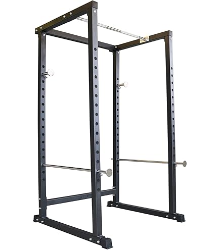 Cage à Squat ATLETICA R7 – 3 Hauteurs (187/203/223 Cm) – Tubes Acier 70x70 Mm – Bras Spotter & Crochets J Inclus – Pour Home Gym - 8