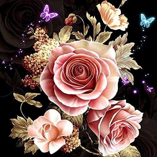 5D DIY Diamond Painting by Number Kits, Crystal Rhinestone Diamond Embroidery Paintings Pictures Arts Craft for Home Wall Decor, 11.8 X 11.8 Inch