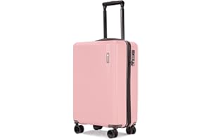 GinzaTravel Hartschalen Koffer Trolley Klein ABS Material Reisekoffer 4 Rollen Leicht Handgepäck Koffers mit TSA Schloss für Reisen (Rosa Handgepäck Koffer)
